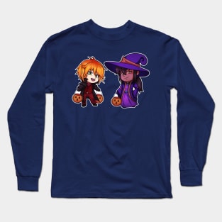 Halloween Witch and Vampire Chibi Long Sleeve T-Shirt